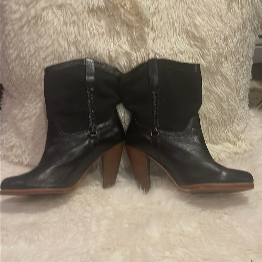 Charlotte Ronson Black Heeled Boots with Side Zipper
